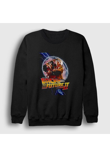 Unisex Siyah Clock Film Geleceğe Dönüş Back To The Future Sweatshirt