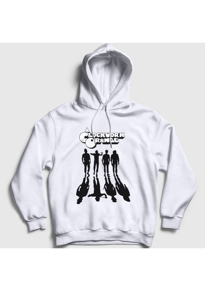 Unisex Beyaz Gang Film Otomatik Portakal A Clockwork Orange Kapüşonlu Sweatshirt