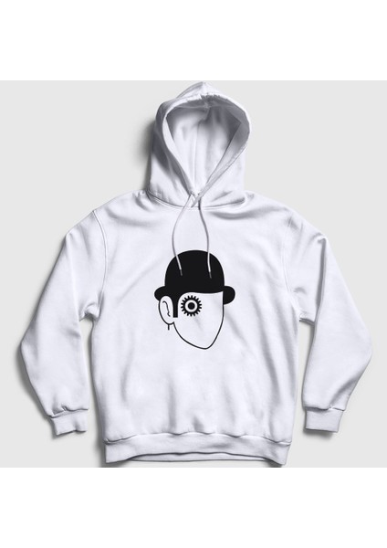 Unisex Beyaz Eye Film Otomatik Portakal A Clockwork Orange Kapüşonlu Sweatshirt
