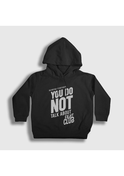 Unisex Çocuk Siyah Rule Film Dövüş Kulübü Fight Club Kapüşonlu Sweatshirt