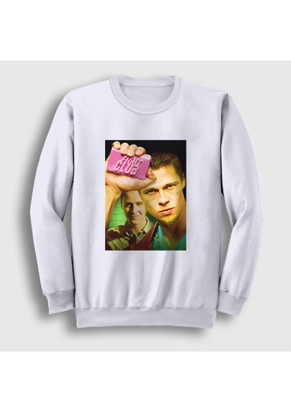 Unisex Beyaz Cover Film Dövüş Kulübü Fight Club Sweatshirt