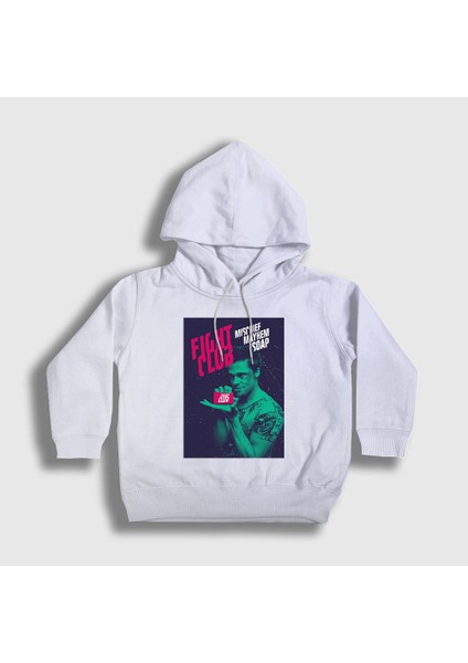 Unisex Çocuk Beyaz Soap Film Dövüş Kulübü Fight Club Kapüşonlu Sweatshirt