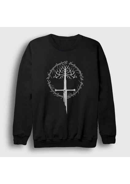 Unisex Siyah Narsil Yüzüklerin Efendisi The Lord Of The Rings Sweatshirt