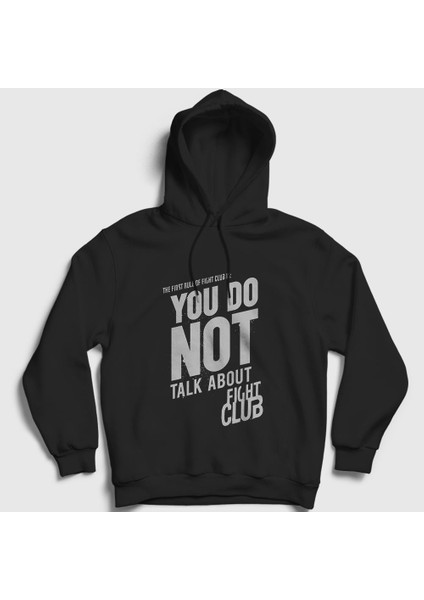 Unisex Siyah Rule Film Dövüş Kulübü Fight Club Kapüşonlu Sweatshirt
