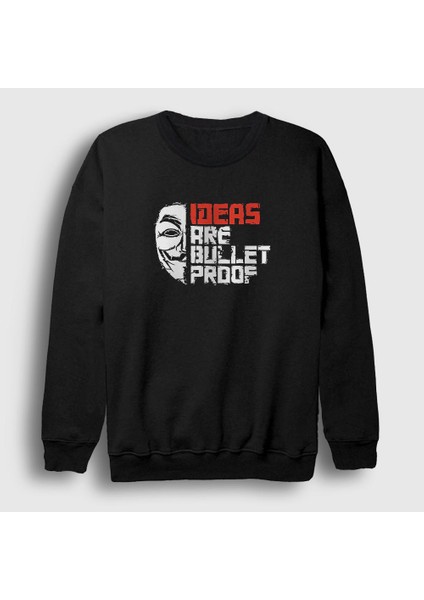 Unisex Siyah Bulletproof Film V For Vendetta Sweatshirt