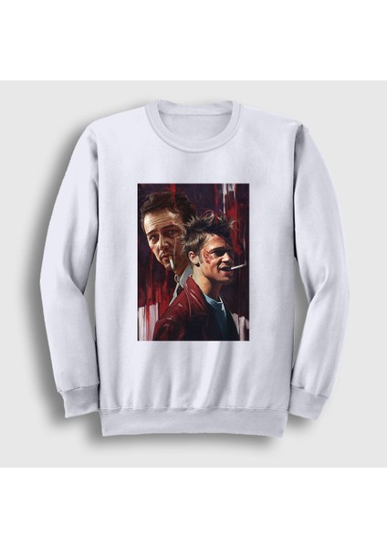 Unisex Beyaz Tyler Film Dövüş Kulübü Fight Club Sweatshirt