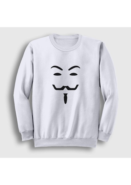 Unisex Beyaz Mask Film V For Vendetta Sweatshirt