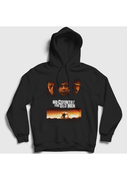 Unisex Siyah Cover Film No Country For Old Men Kapüşonlu Sweatshirt