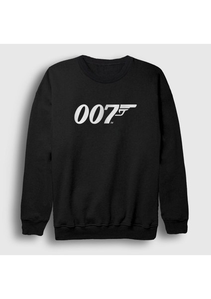 Unisex Siyah Logo 007 Film James Bond Sweatshirt