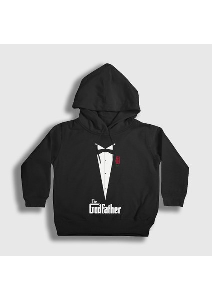 Unisex Çocuk Siyah Tuxedo Film Baba The Godfather Kapüşonlu Sweatshirt