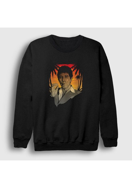 Unisex Siyah Hawaii Film Scarface Sweatshirt