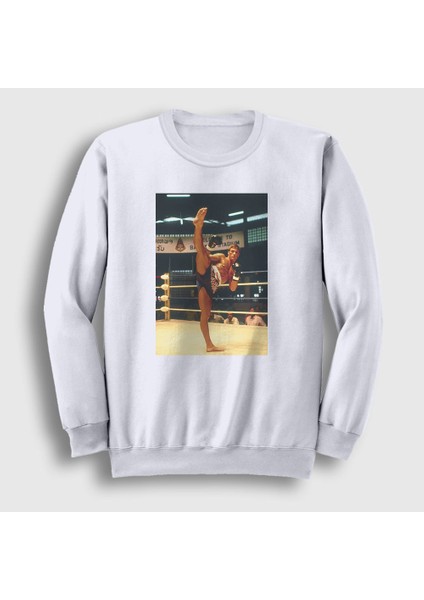 Unisex Beyaz Kickboxer Film Jean Claude Van Damme Sweatshirt