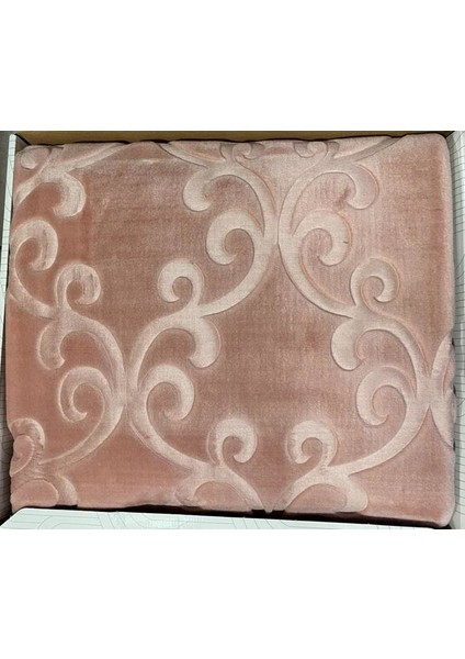 Elegans Embos Vizon Battaniye Çift Kişilik Gül Defne