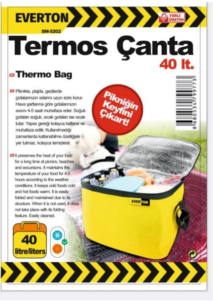 Termo Termal Çanta 40 Litre Termos Sırt Çantası Buzluk (Everton Güvencesiyle)