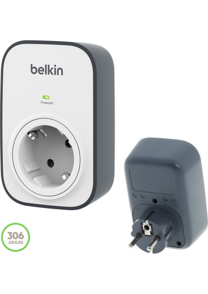 Akım Korumalı Priz Tekli Surge Cube 306 Joules Belkin BSV-102VF