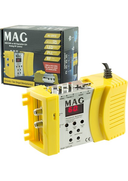 MG-16535 HDMI Av Girişli Full Band Rf Modülatör (Ahd Kameralar Için)