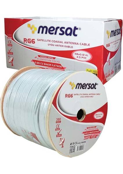 RG59 Fa Mini Mersat Anten Kablo (300 Metre)