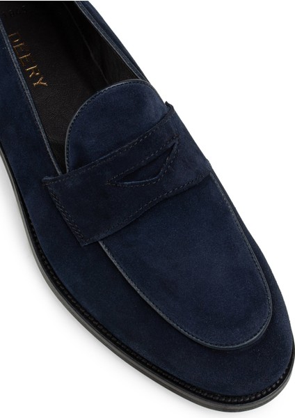 Hakiki Süet Lacivert Loafer Erkek Ayakkabı