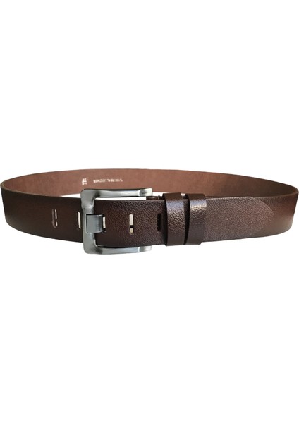 Deri 2'li Set 4.5 cm Geniş Dilli Kot, Spor Kemer; Siyah, Kahverengi fırsatları