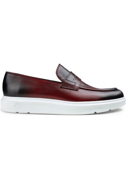 Hakiki Deri Bordo Comfort Erkek Loafer