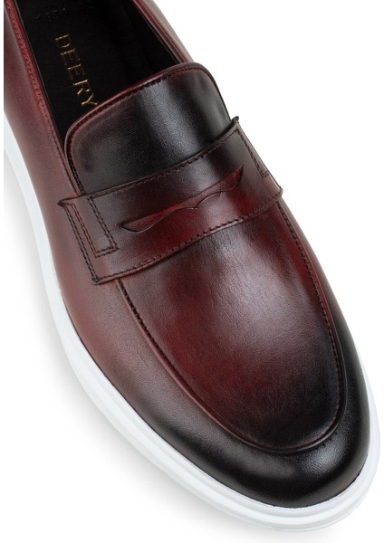 Hakiki Deri Bordo Comfort Erkek Loafer indirimleri