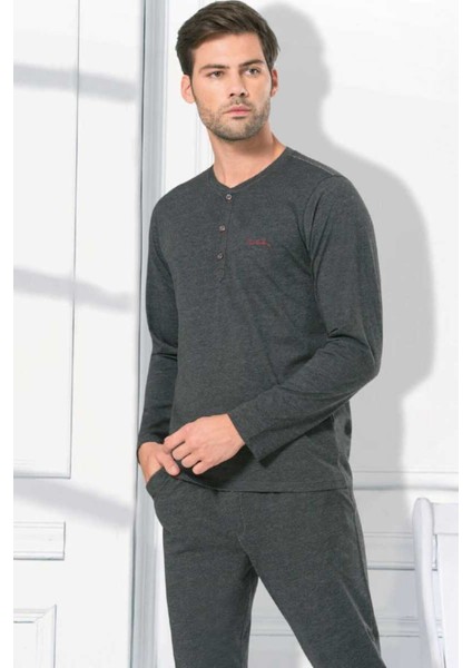 5345 Yazlık Uzun Kol Erkek Pijama Çeyizlik Kutulu