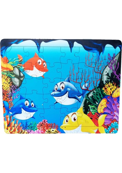 Woodylife Bebek Köpek Balıkları Ahşap 30 Parça Puzzle Yapboz Eğitici Çocuk Oyuncak