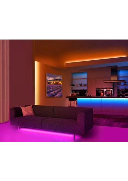 Rgb Şerit LED 1 Metre Tak Çalıştır 24 Tuşlu Kumandalı 5050 3 Çipli