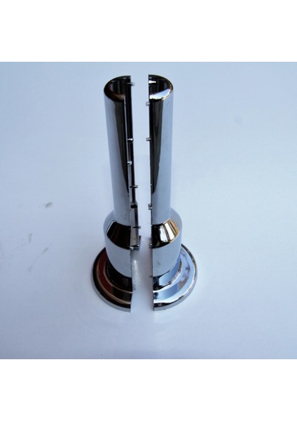 Tekli Radyatör Boru Gizleme Kılıfı 2 Parçalı Geçmeli Plastik Krom 160MM