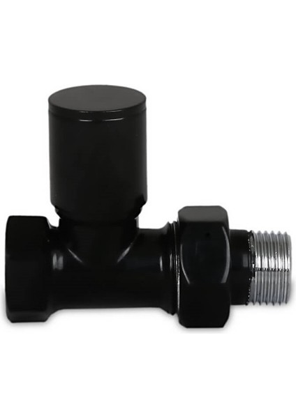 Radyatör Vanası 1/2'' Siyah Düz (Metal Volanlı)