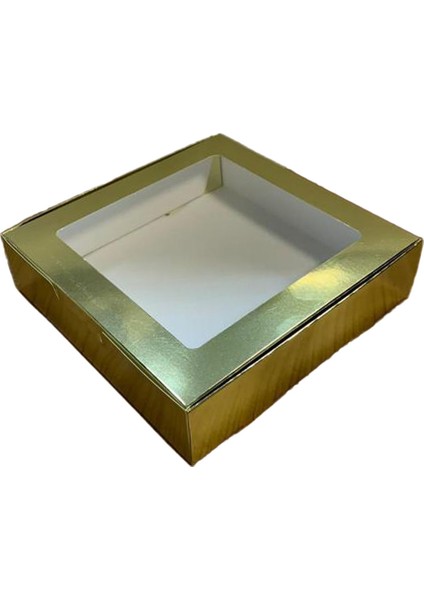Karton Kutu Pencereli Havlu Kutusu 20X20X5 - 10 Adet Gold