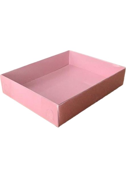 Asetat Kapaklı Karton Kutu 12X15X3 - 25 Adet Pembe