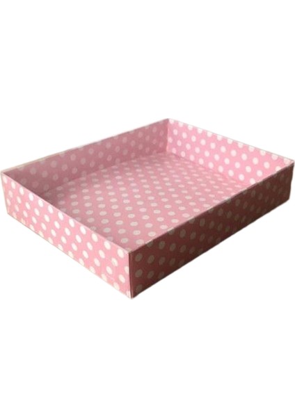 Asetat Kapaklı Karton Kutu 12X15X3 - 25 Adet Puantiyeli Pembe