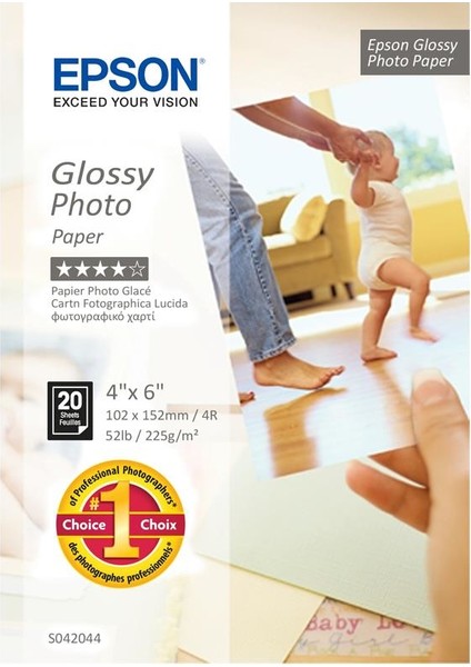 Epson Parlak Fotoğraf Kağıdı 225GR/M² 20 Yaprak 10 x 15 cm S042044