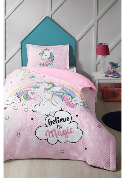 Tek Kişilik Kapitoneli Nevresim Takımı Unicorn Dört Mevsim Set