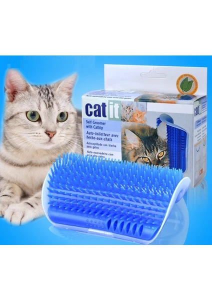 Cat İt Kedi Kaşınma Aparatı - Mavi