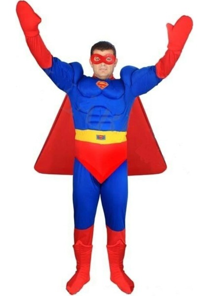 Yetişkin Superman Kostümü Kaslı