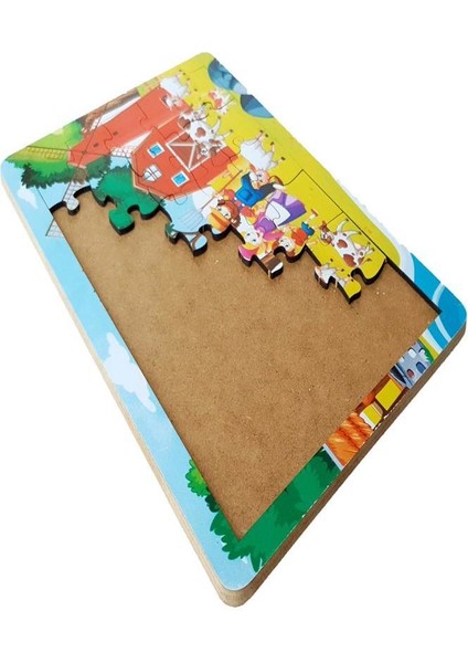 Woodylife Ahşap Puzzle Yapboz 30 Parça Aile Çiftlik Hayvan ve Insan Puzzle Çocuk Oyuncak
