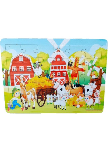 Woodylife 15 Hayvanlı Çiftlik 30 Parça Ahşap Puzzle Çocuk Oyuncak