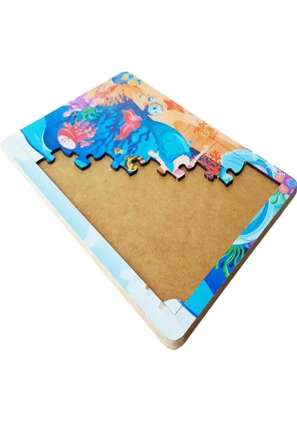 Woodylife Deniz Kızı ve Kayıp Balıklar 30 Parça Ahşap Puzzle Eğitici Çocuk Oyuncak Yapboz modelleri