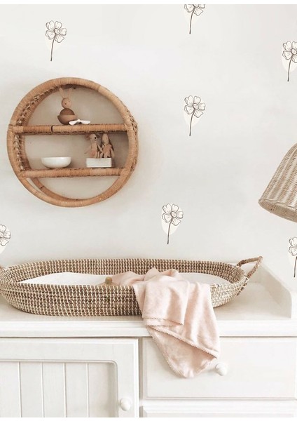 Mini Papatya Çizgisel Duvar Sticker Set