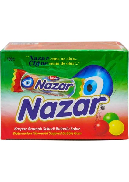 Nazar 3'lü Sakız Karpuz 100'LÜ