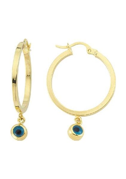 14 Ayar Altın Nazar Boncuklu Küpe