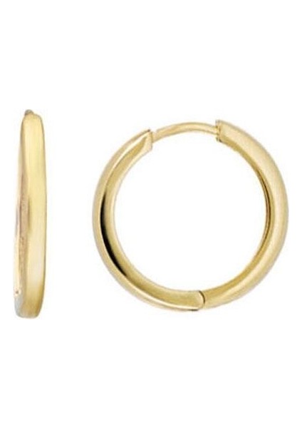 14k Altın Minimal Halka Küpe 1,5-1,7cm