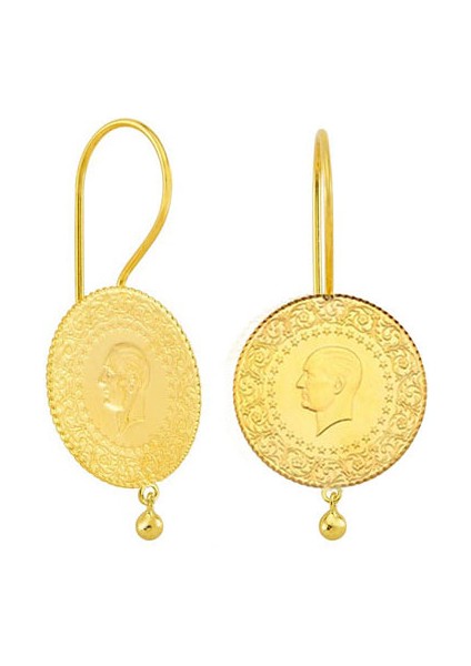 22 Ayar Çeyrek Altınlı Sallantılı Küpe