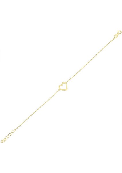 14 Ayar Altın Kalp Bileklik