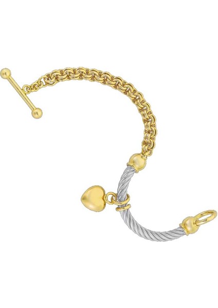 14 Ayar Altın Kalpli Sevgi Bileklik