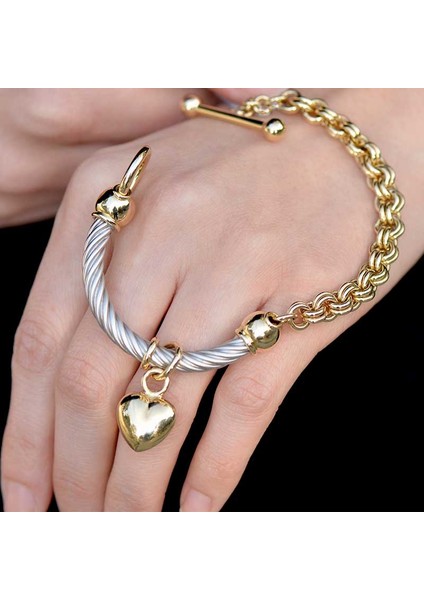 14 Ayar Altın Kalpli Sevgi Bileklik fiyatları