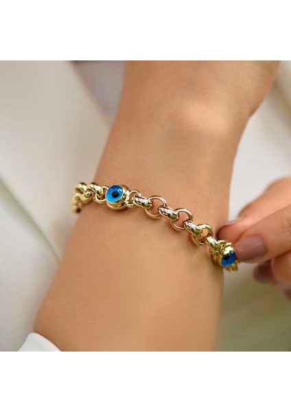 14 Ayar Altın Nazar Boncuklu Bileklik