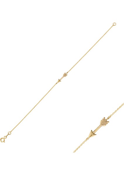 14K Altın Ok Arrow Bileklik